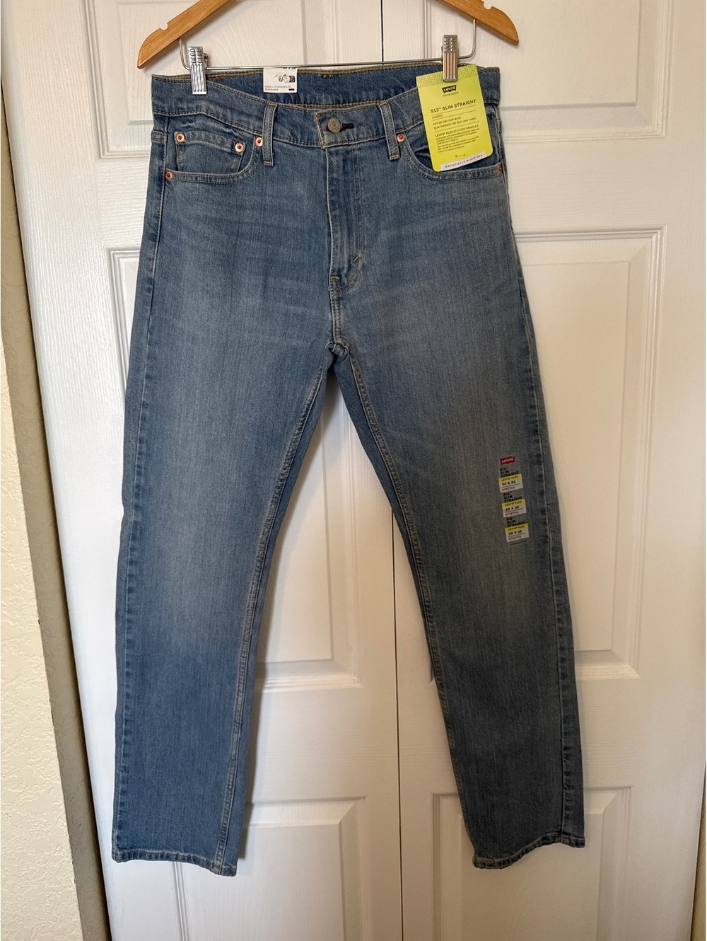 Levi's 513 Slim Straight Stretch Jeans Size 32x32 Light Blue Denim